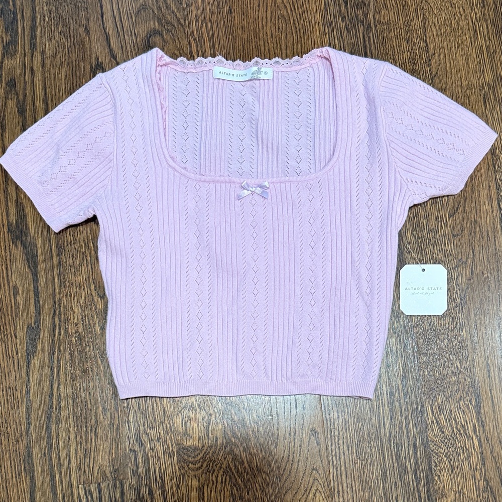 Altar'd State Lavender Knit Crop Top